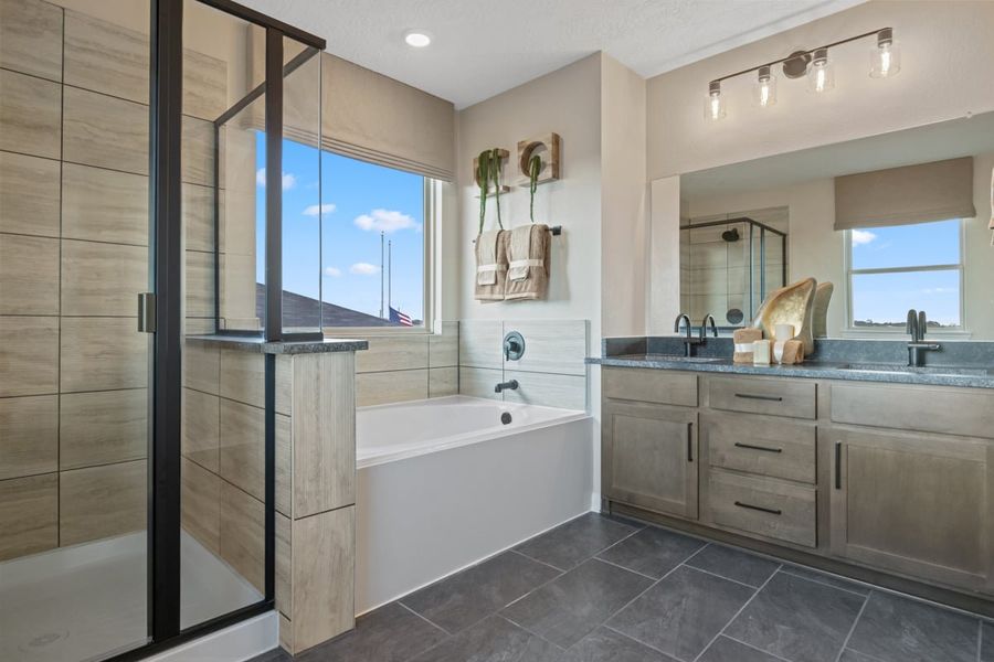 Representative furnished interior of a home built from the 2444 Modeled by KB Home in Saddlebrook Preserve, Beasley (Image 12).
