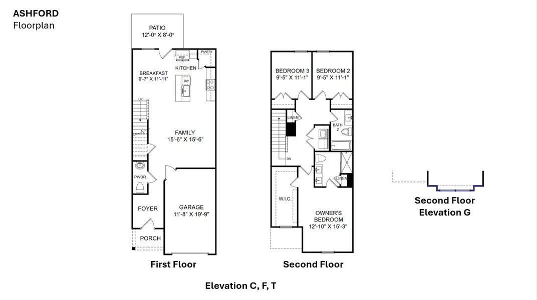 2D floor plan layout of this home in Trenton Place, Roebuck, SC (Image 4).