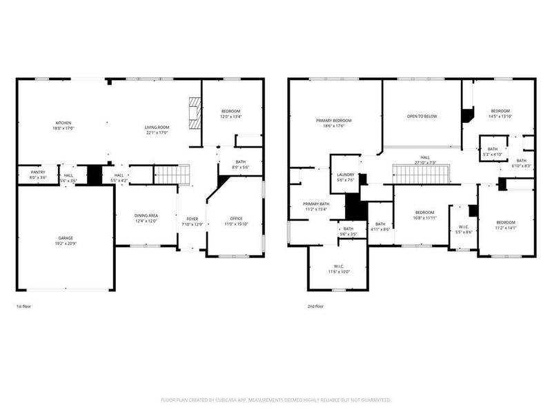 2D floor plan layout of this home in Ellorie Estates, Dawsonville, GA (Image 7).