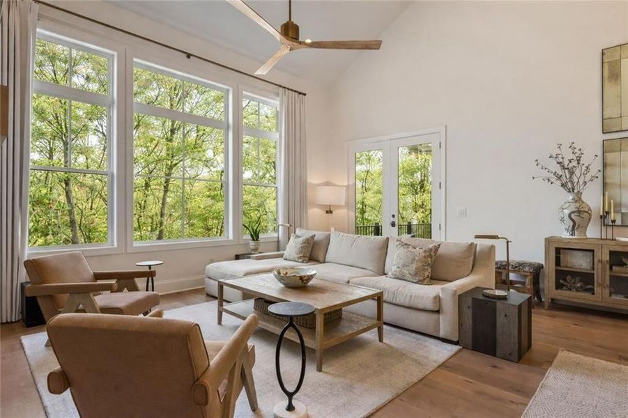 Furnished interior view inside a new home in Waterside Single Family, Peachtree Corners (Image 14). Furnished interior view inside a new home in Waterside Single Family, Peachtree Corners (Image 14).