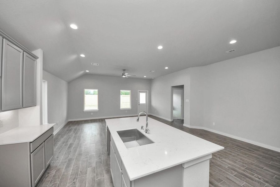 This generously spacious kitchen is a dream realized! Sample photo of completed home with similar floor plan. Actual colors and selections may vary. This generously spacious kitchen is a dream realized! Sample photo of completed home with similar floor plan. Actual colors and selections may vary.