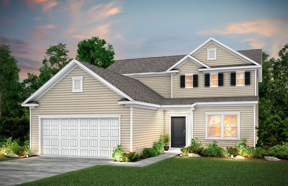 Hartwell Exterior LC1A with a 2-car garage and front porch Hartwell Exterior LC1A with a 2-car garage and front porch