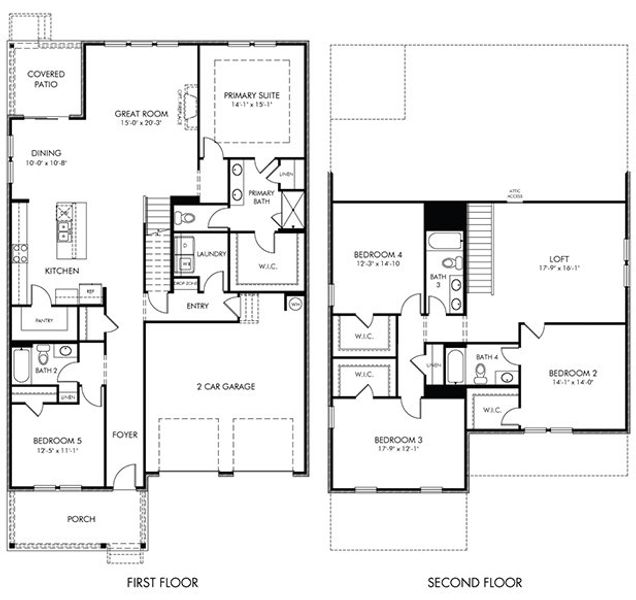 2D floor plan layout for the Shelton by Meritage Homes in Benders Cove - Reserve Series, Mount Juliet, TN (Image 3).