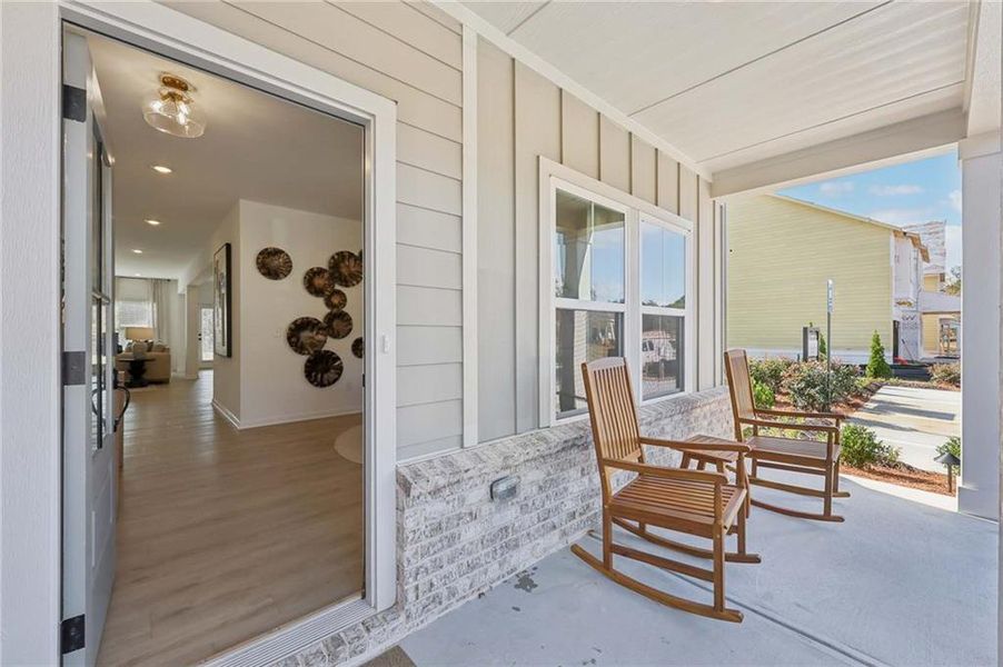 Exterior details and patio area of a home in Arbors at Richland Creek, Buford (Image 3).
