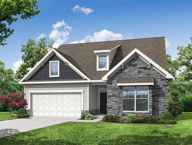 Representative exterior photo of a completed home built from the Mayfair by Eastwood Homes in Hopewell Garden, Winston-Salem, NC (Image 6). Representative exterior photo of a completed home built from the Mayfair by Eastwood Homes in Hopewell Garden, Winston-Salem, NC (Image 6).
