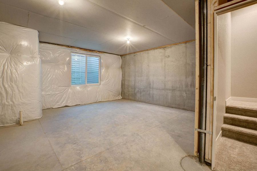 Unfinished Basement - Not Actual Home - Finishes May Vary