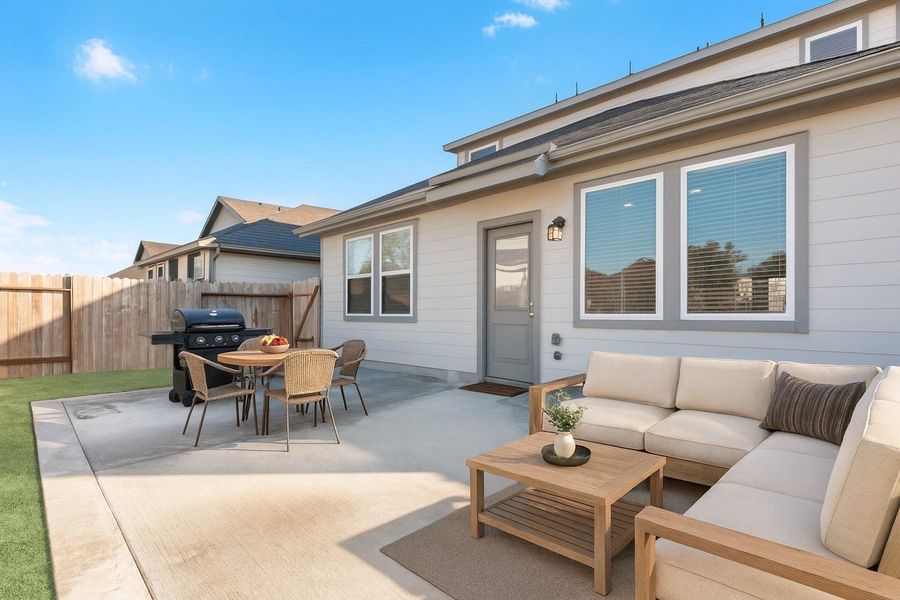 AI staged back patio