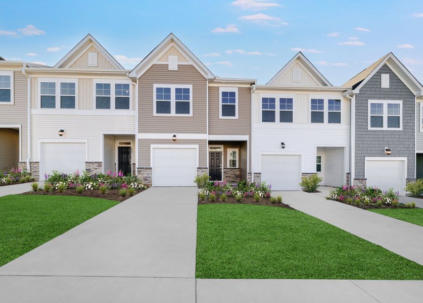 Front exterior of a new home in Lawson Townes, Haw River, NC, highlighting curb appeal (Image 1). Front exterior of a new home in Lawson Townes, Haw River, NC, highlighting curb appeal (Image 1).