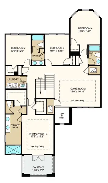 2D floor plan layout of this home in Firethorn, Parrish, FL (Image 4).