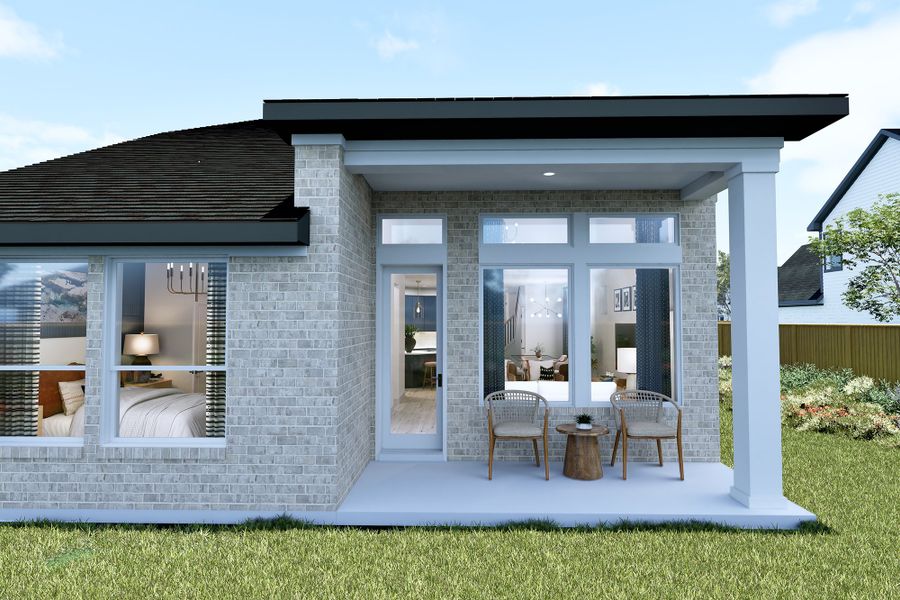 Representative exterior details of a home built from the The Killeen by David Weekley Homes in Mayfair - Select Garden Series, New Braunfels (Image 3).