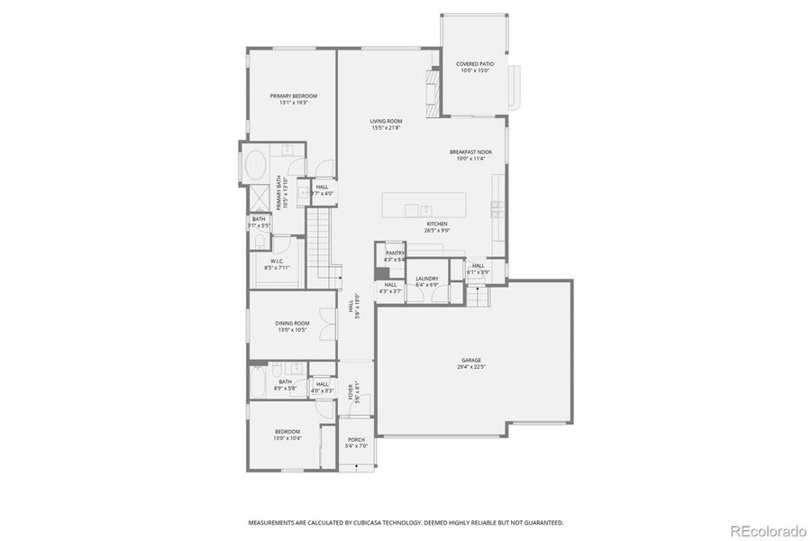 2D floor plan layout of this home in Creekside Village, Thornton, CO (Image 6).