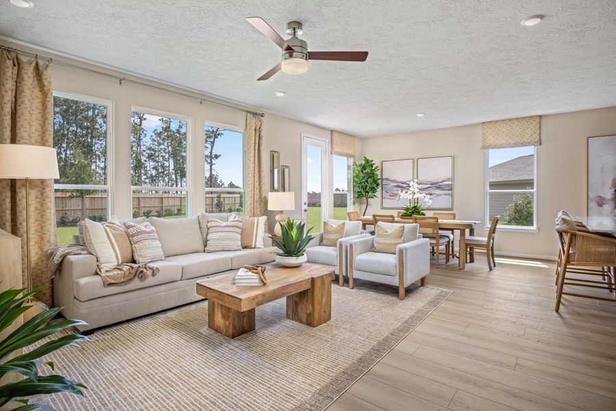 Representative furnished interior of a home built from the 1675 Modeled by KB Home in Sagecrest Preserve, Conroe (Image 4).