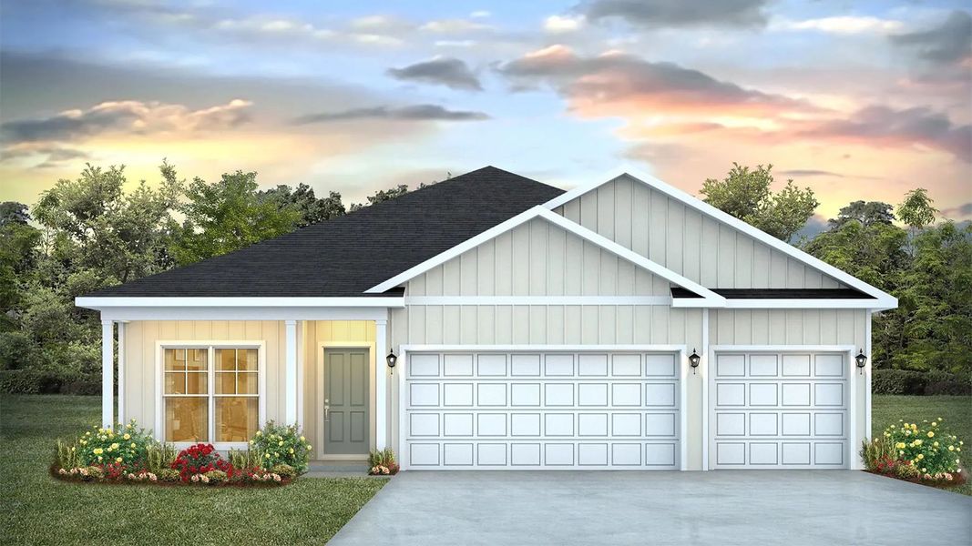 Representative exterior photo of a completed home built from the The Madison by D.R. Horton in Liberty, Panama City, FL (Image 27).