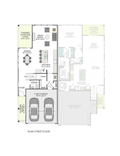 2D floor plan layout for the Tribeca by Tri Pointe Homes in Park Central, Georgetown, TX (Image 7).