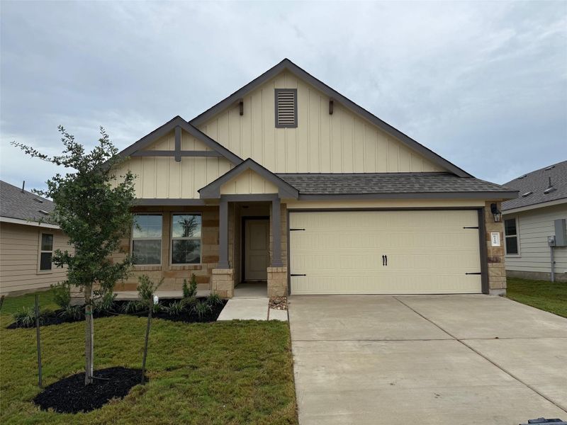 Front exterior of a new home in Southern Pointe, College Station, TX, highlighting curb appeal (Image 1). Front exterior of a new home in Southern Pointe, College Station, TX, highlighting curb appeal (Image 1).