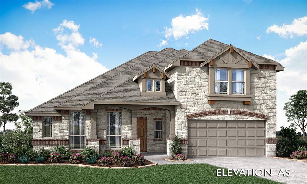 Front exterior of a new home in Silo Mills Classic 60, Joshua, TX, highlighting curb appeal (Image 1).