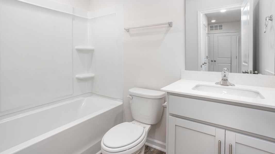 Furnished interior view inside a new home in The Gables at Edinborough Townes, Gibsonville (Image 9).