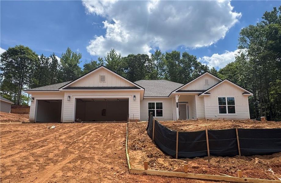 In-progress construction of a new home in The Fields of Walnut Creek, Pendergrass, GA (Image 14). In-progress construction of a new home in The Fields of Walnut Creek, Pendergrass, GA (Image 14).