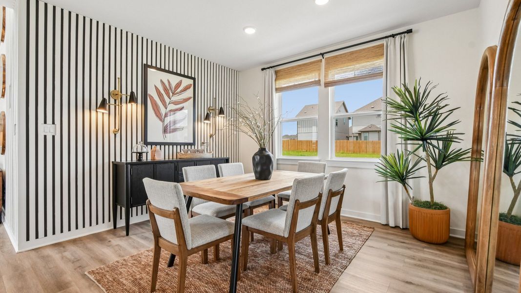 Representative furnished interior of a home built from the Orwell III by DRB Homes in Infinity Square, Kyle (Image 11). Representative furnished interior of a home built from the Orwell III by DRB Homes in Infinity Square, Kyle (Image 11).