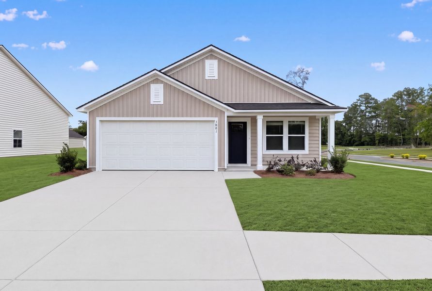 Front exterior of a new home in Brookshire, Florence, SC, highlighting curb appeal (Image 1). Front exterior of a new home in Brookshire, Florence, SC, highlighting curb appeal (Image 1).