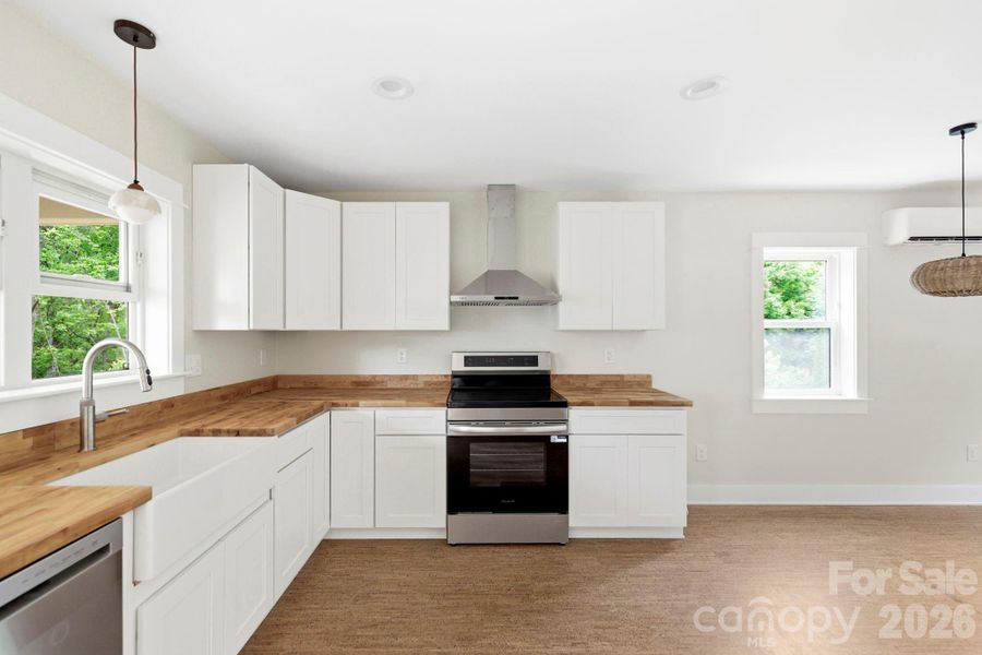 Kitchen with Butcher Block countertop