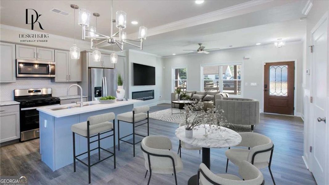 Furnished interior view inside a new home in , Atlanta (Image 9).