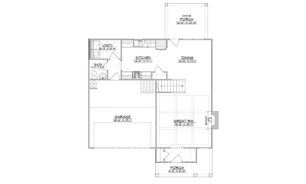 2D floor plan layout for the Jekyll by Designer Homes of Georgia in Austin Heights, North Augusta, SC (Image 2).