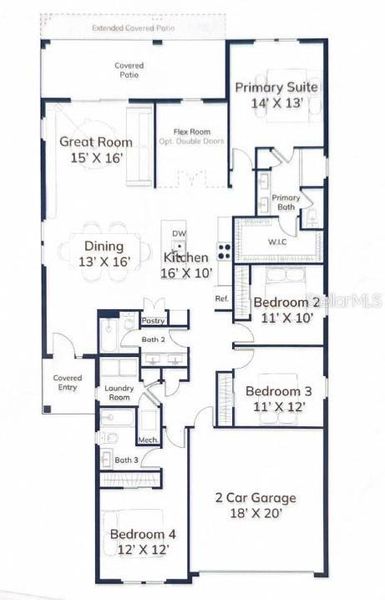 2D floor plan layout of this home in , Palm Coast, FL (Image 3).
