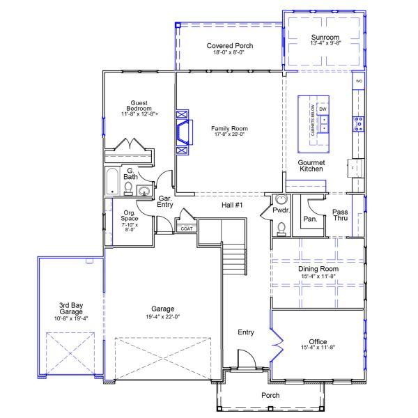 2D floor plan layout of this home in Bens Crossing, Woodruff, SC (Image 3).