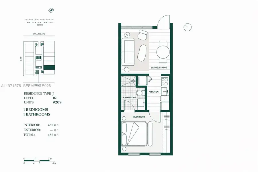 2D floor plan layout of this home in , Miami Beach, FL (Image 3).