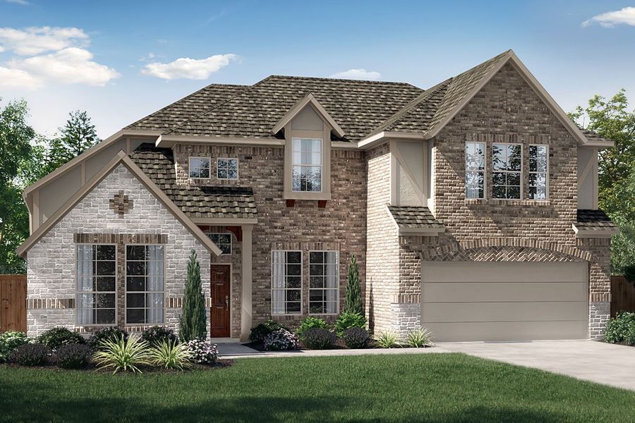 Front exterior of a new home in Leonard Trails, Anna, TX, highlighting curb appeal (Image 21).