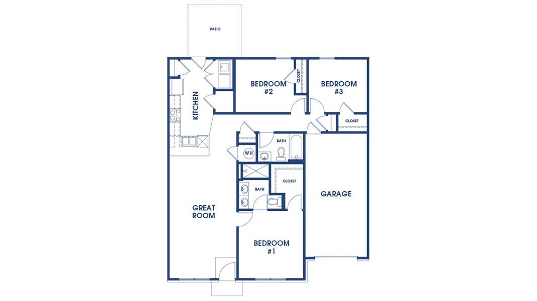2D floor plan layout of this home in Bellemeade Landing, Augusta, GA (Image 3).