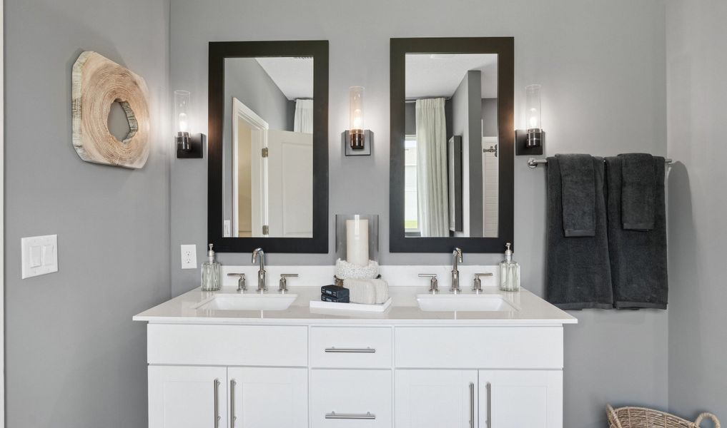 Chrome fixtures in primary bath