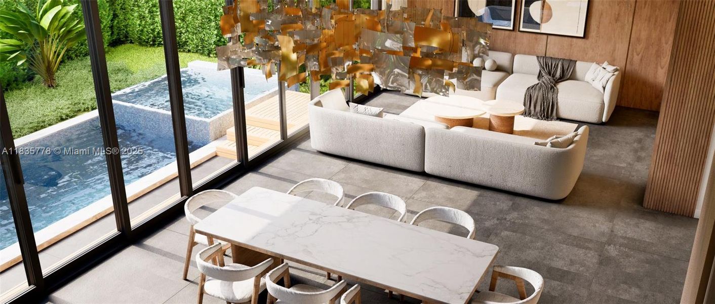 Furnished interior view inside a new home in , Miami Beach (Image 4). Furnished interior view inside a new home in , Miami Beach (Image 4).