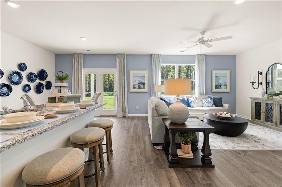 Furnished interior view inside a new home in Kingston Ranch at Lake Oconee, Buckhead (Image 35). Furnished interior view inside a new home in Kingston Ranch at Lake Oconee, Buckhead (Image 35).