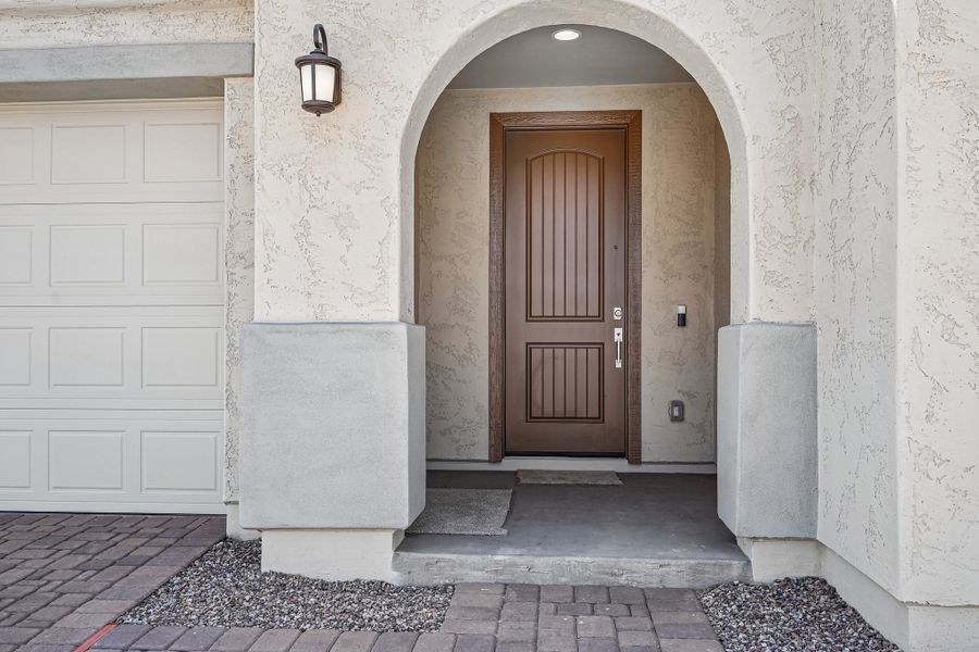 Exterior details and patio area of a home in Hawes Crossing, Mesa (Image 27).