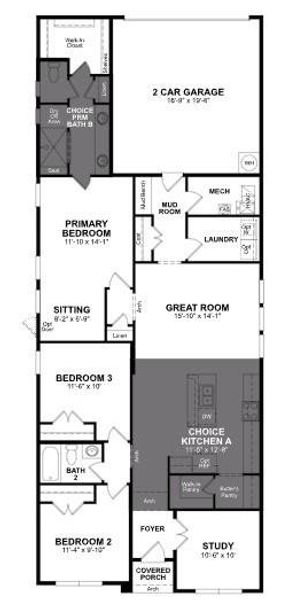 Beazer Homes Treeline Meridian Floorplan.