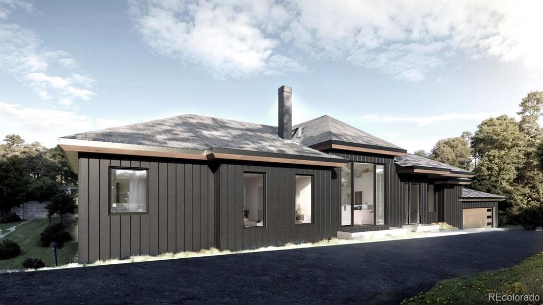 Front exterior of a new home in , Evergreen, CO, highlighting curb appeal (Image 2).