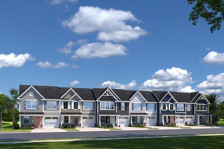 Front exterior of a home in the Hope Pointe Townhomes community, located in North Myrtle Beach, SC (Image 13).