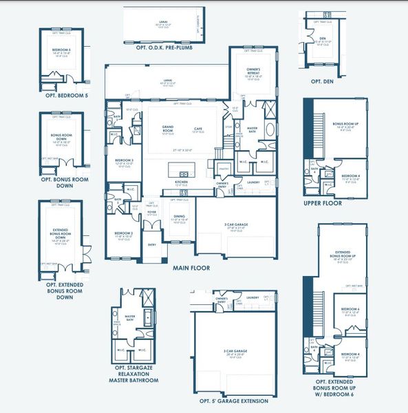 2D floor plan layout for the Cedar Key II by Homes by WestBay in Barrington Preserve, Brandon, FL (Image 3).