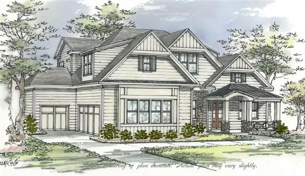 Exterior rendering of this home design in , Ball Ground, GA (Image 1).