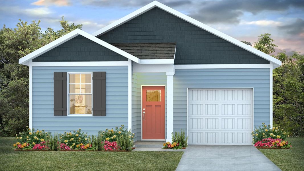 Representative exterior photo of a completed home built from the Devon by D.R. Horton in Eagle Creek, Bolivia, NC (Image 2).