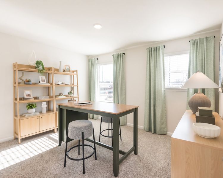 The Taylorsville features five secondary bedrooms.