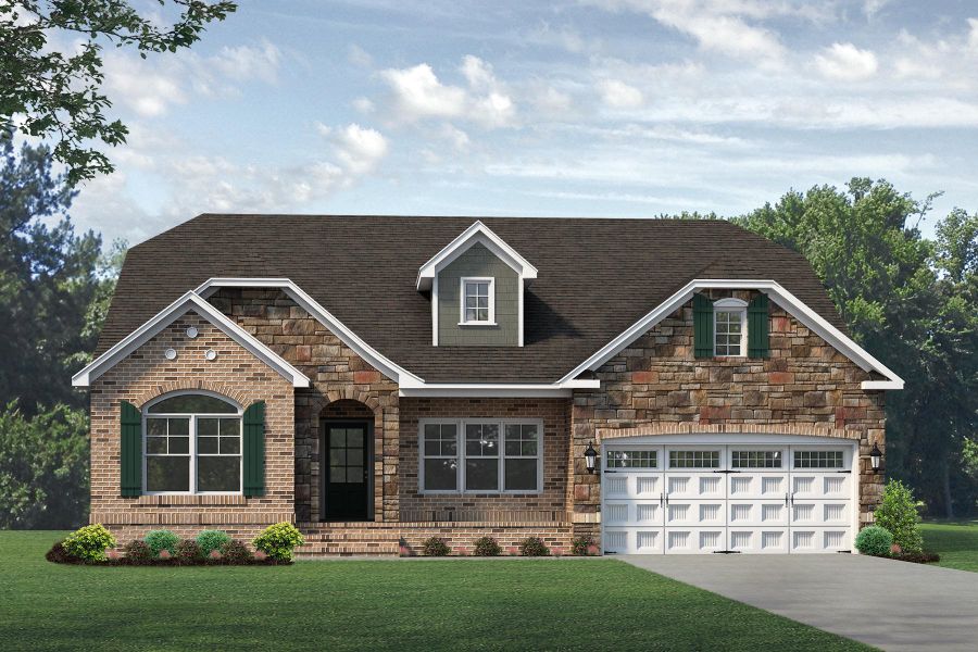 Representative exterior photo of a completed home built from the Cosmopolitan by Keystone Homes NC in Weybridge, Burlington, NC (Image 26).