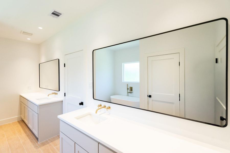 Double vanities in the primary bathroom