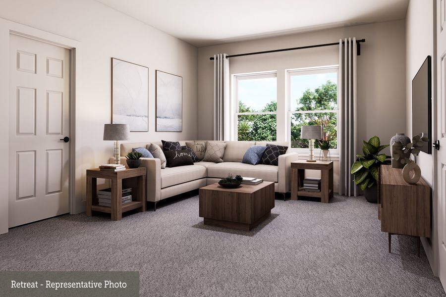 Representative furnished interior of a home built from the The Nacogdoches by David Weekley Homes in Prairieland Village 60' Homesites, Cypress (Image 6).