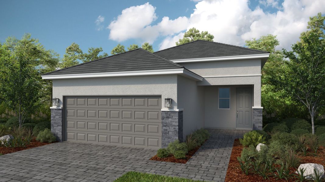 Representative exterior photo of a completed home built from the Rivera by Taylor Morrison in Esplanade at Starling, Punta Gorda, FL (Image 5).