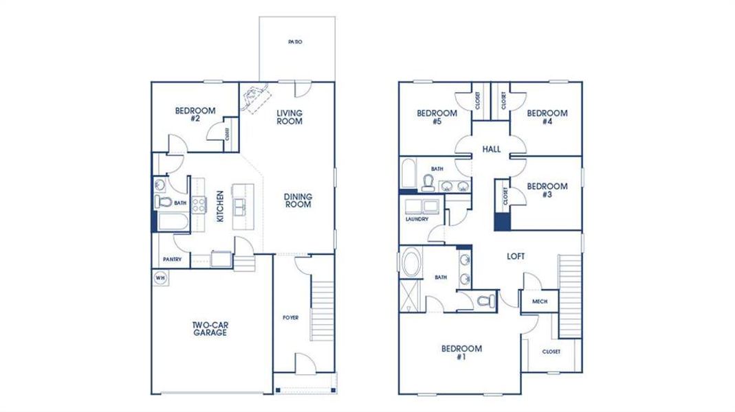 2D floor plan layout of this home in Shoal Creek, Hampton, GA (Image 2).