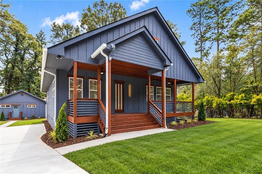 Front exterior of a new home in , Atlanta, GA, highlighting curb appeal (Image 2). Front exterior of a new home in , Atlanta, GA, highlighting curb appeal (Image 2).