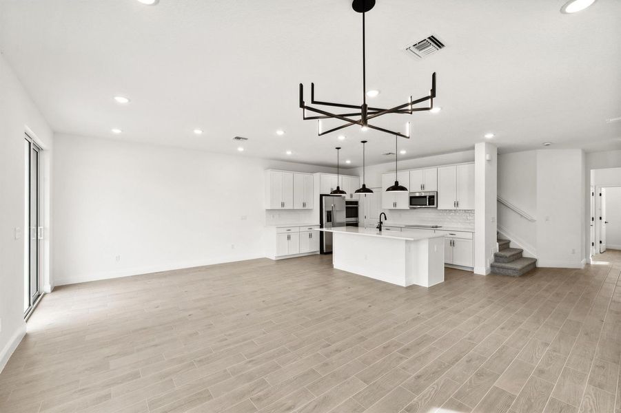 Kitchen, Dining Area & Great Room